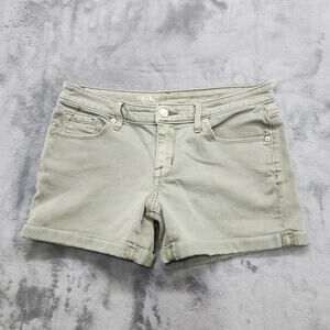 Mossimo Shorts Womens 6/28R Green Mid Rise Midi‎ Cuffed Stretch Denim Casual
